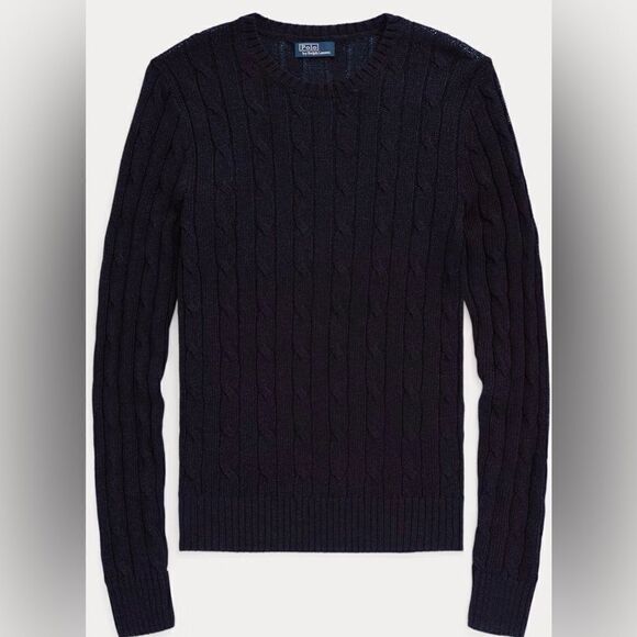 NWOT Ralph Lauren Cable Knit Cotton Blend Crew Neck Sweater - Picture 4 of 9